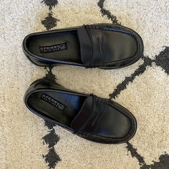 Boy’s Sperry Colton 6185862 Black Penny Loafer Dress Shoes Slip On Size 12.5N - Picture 2 of 7
